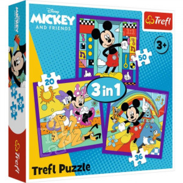 Trefl 34894 Puzzles - 3in1 - Mickey and his merry crew / Disney Mickey Mourse and Friends_FSC Mix 70%