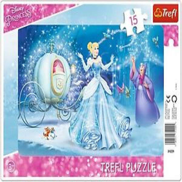 Trefl 31229 Puzzles-"15Frame"-Magical night / Disney Princess