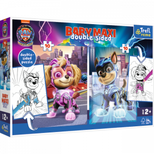 Trefl 43007 Puzzles - "Baby Maxi 2x10" - Heroic dogs / VIACOM Paw Patrol : THE MIGHTY MOVIE 2023