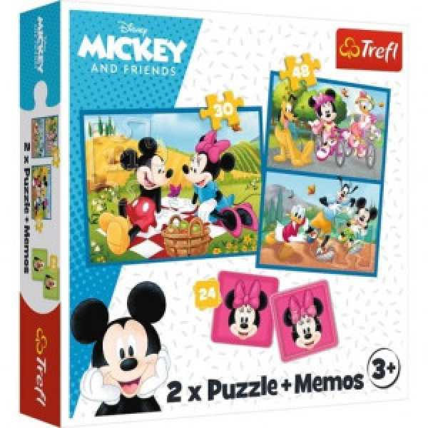 Trefl 93344 Puzzles - "2in1 + memos" - Meet the Disney characters