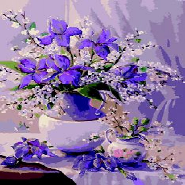 ZB.64128 Pictura pe numere  Buchet cu irisi, 40*50 cm, ART Line