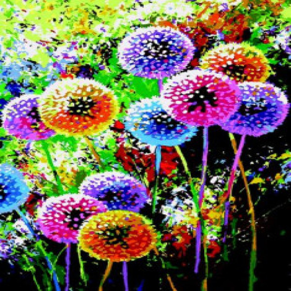 ZB.64157 Pictura pe numere  "Papadii curcubeu", 40*50 cm, ART Line