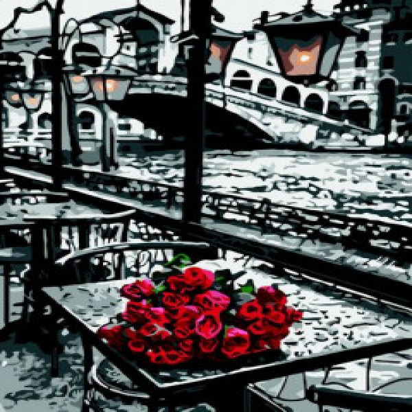 ZB.64194 Pictura pe numere  "Trandafiri rosii", 40*50 cm, ART Line