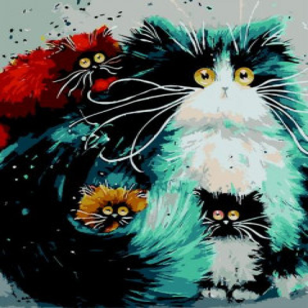ZB.64232 Pictura pe numere  "Pisicute batause", 40*50 cm, ART Line