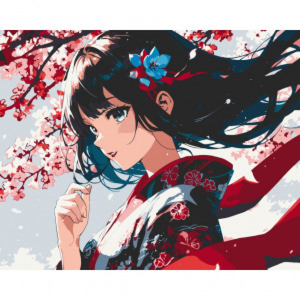 16107-AC Pictura pe numere Девушка с акурой 40*50 см anime