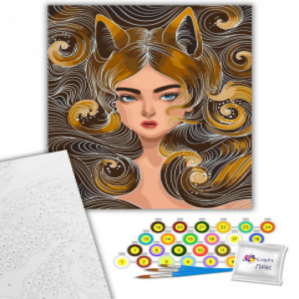 10101-AC Pictura pe numere Загадочная лисичка 40*50 см