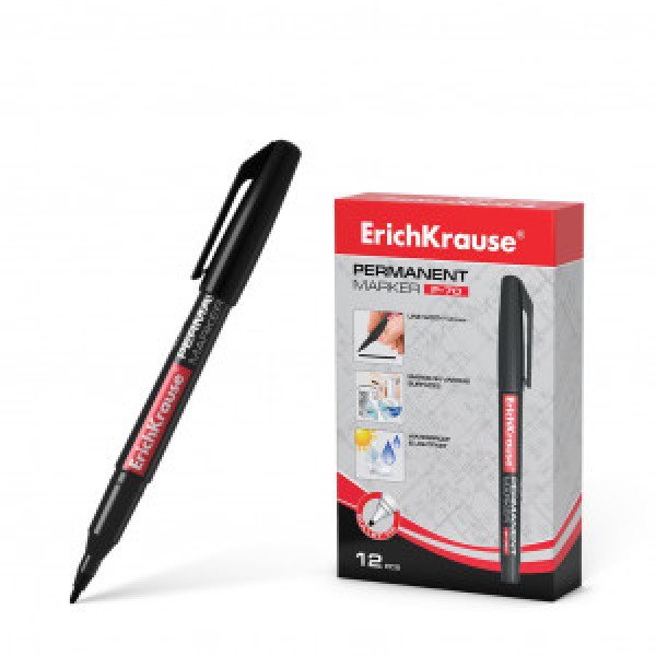 37073 Marker permanent ErichKrause  P-70, black (box 12 pcs )