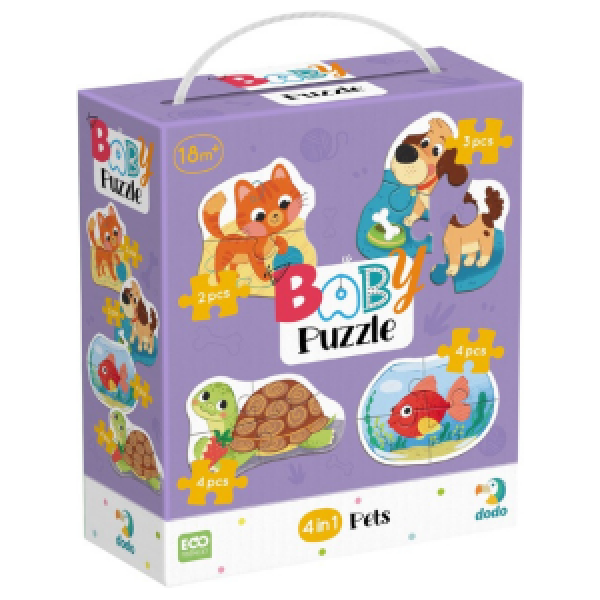 300688 Puzzle 4in1 Animale de casa, 13 elem. Dodo