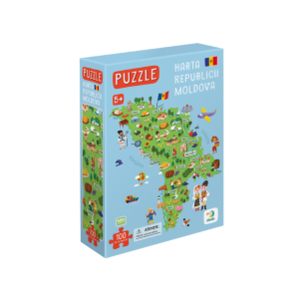 300634 Joc puzzle educational Harta Moldovei, 100 piese Dodo