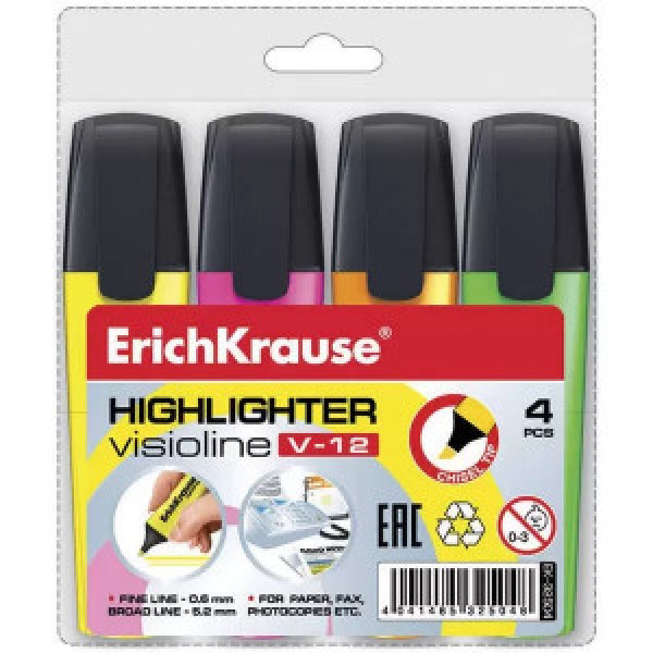32504 SET Markator text ErichKrause Visioline V-12 orange, pink, green, yellow (4)