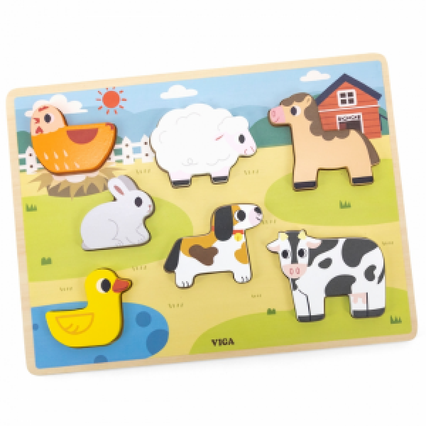 44702 Puzzle tactil — insertie Ferma, 7 elem. VIGA