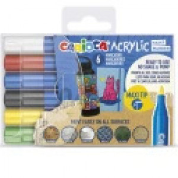 45289 Carioci CARIOCA Acrylic Paint Markers Maxi 6pcs