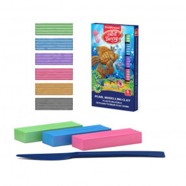 46449 Plastilina ArtBerry Pearl with Aloe Vera 6 colors, 90g  (8)