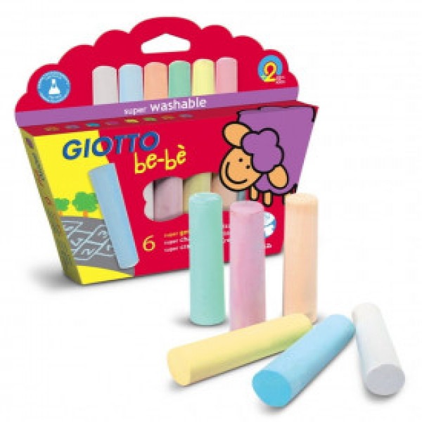 467300 Crete colorate BOX 6 SUPERCHALKS GIOTTO BEBE