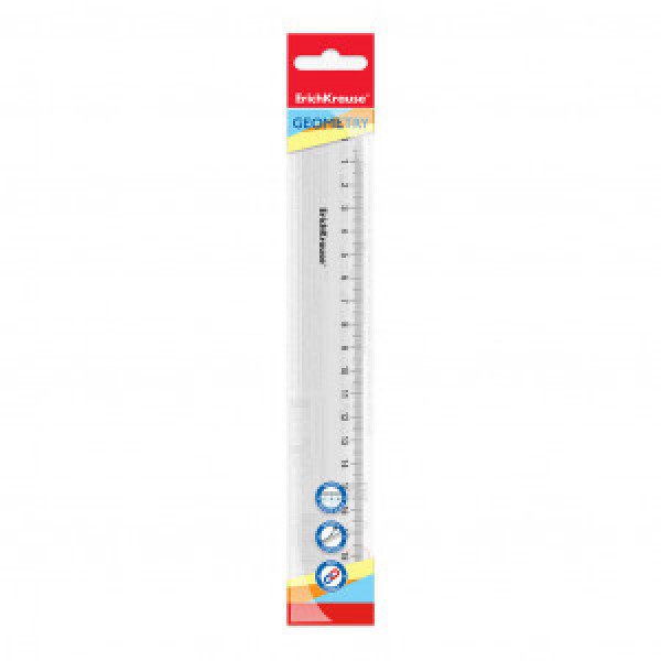 49499 Rigla de Plastic ErichKrause Clear, 20cm, transparent (45)