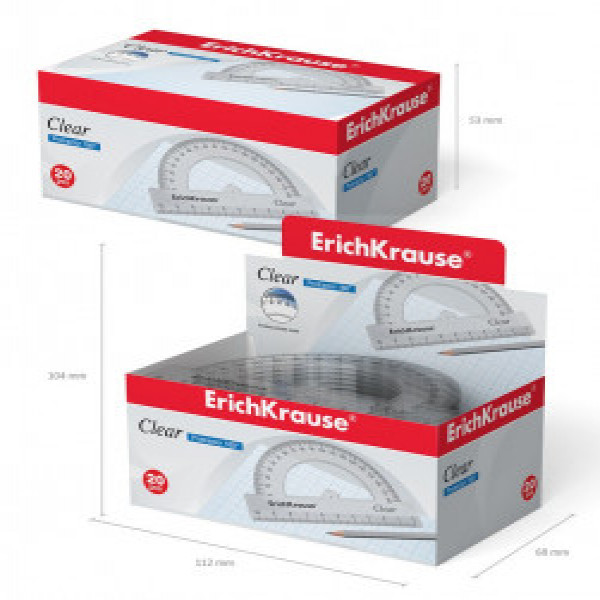 49550 Raportor ErichKrause Clear, 180° 10cm, transparent (20)