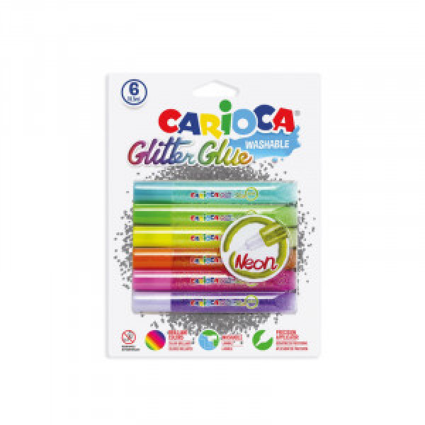 42111 Clei CARIOCA GlitterGlue Neon 6pcs 10.5ml