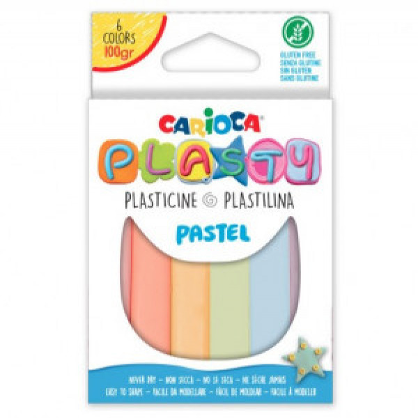 42174 Plastilina CARIOCA Plasty Bar100 gr.Pastel Assort 6 pcs  Model.(6)