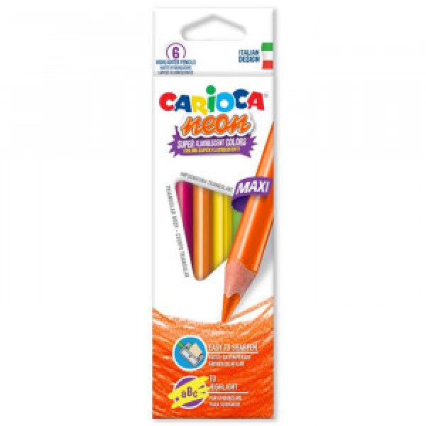 42809 Creioane color CARIOCA NEON COLOR.PENCIL SC. 6 PZ