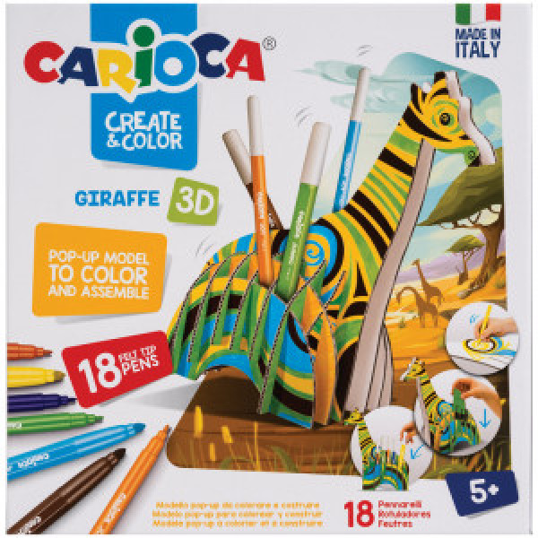42901 Puzzle 3D CARIOCA CREATE&COLORGIRAFFE3D