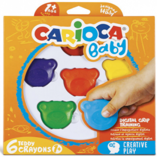 42956 Creta CARIOCA BABY TEDDY CRAYONS 6 pcs