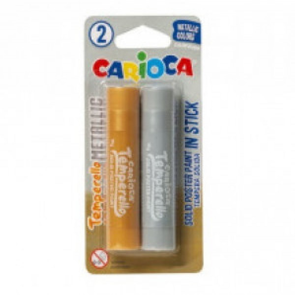 42992 Creioane CARIOCA Tempera Temperello Gold &amp; Silver Bl.  2Pcs