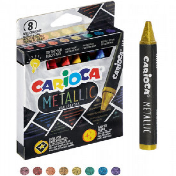 43163 Creioane CARIOCA cerate METALLIC 8 cul.