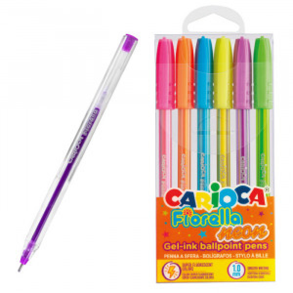 43365 SET pix gel CARIOCA Fiorella Neon 6pcs