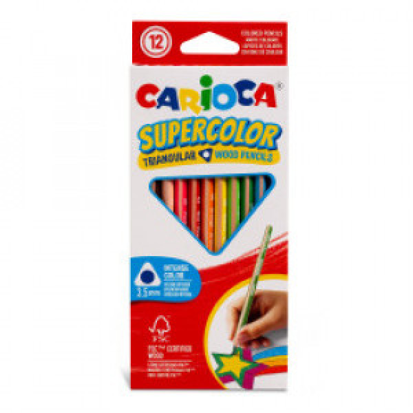 43451 Creioane color CARIOCA Supercolor Maxi Triang. Pencils 12pcs