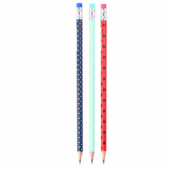 Creion simplu 56009 ErichKrause, Dots, triangular, with eraser HB (42)