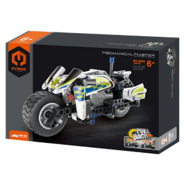 5806 Set de constructie Mechanical Master „Motocicleta de politie”, cu inertie, 193 p.