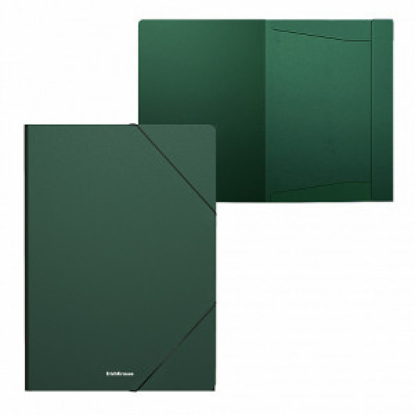 59230 Mapa на резинке ErichKrause Matt Classic, A4, green (4 pcs in a bag)