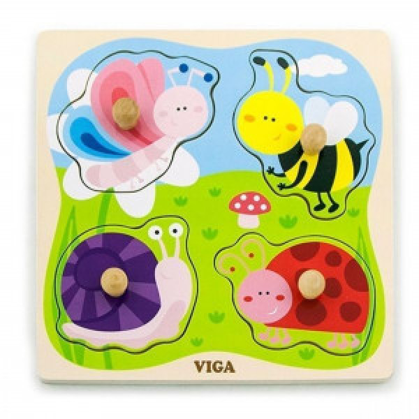 50131 Puzzle din lemn Big Wooden Knob - Insect_VIGA