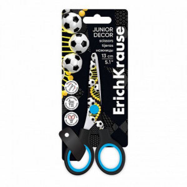 60490 Foarfece ErichKrause Junior Decor Sport DNA, with printed blades, 13cm (blister 1 pc.)