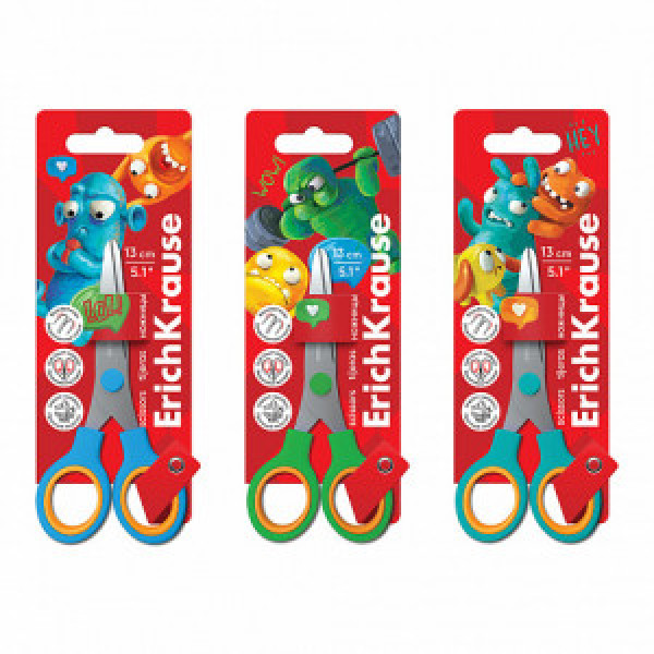 60865 Foarfece ErichKrause Junior Softy Jolly Friends,13 cm, assorted (blister 1 pc.)