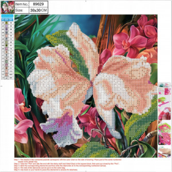 89629 Mozaic cu diamante Orhidei 5D 30x30