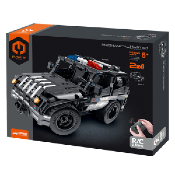 8026 Set de constructie 2 in 1 „Jeep de Politie”, cu telecomanda, 355 p