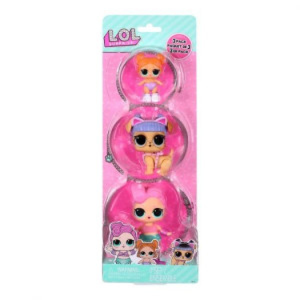987864 Set 3 figurine L.O.L. Surprise seria OPP Tot Pet Lil Sis Waves Kansas K9 Lil Beats