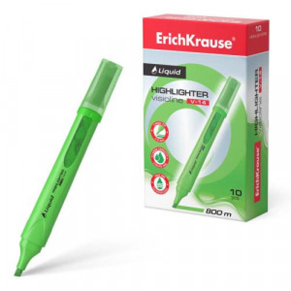 Marker text 56028 ErichKrause Liquid Visioline V-14 Neon, ink color: green (box 10 pcs.)
