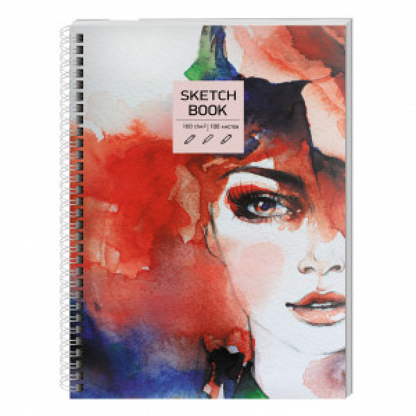 Album desen A5 100f SKETСHBOOK. Акварельный портрет ТС51004822 spirala