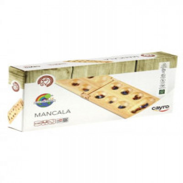 Joc Mancala Cayro, tabla din lemn, 48 pietre naturale CYR6204