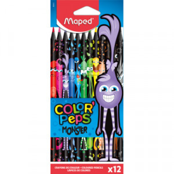Creioane colorate MAPED Black Monster 12 culori_862612