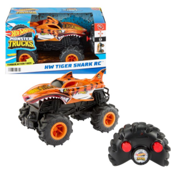 HNV03 Hot Wheels Monster Truck 1:24 Rechinul Tigru de Neoprit