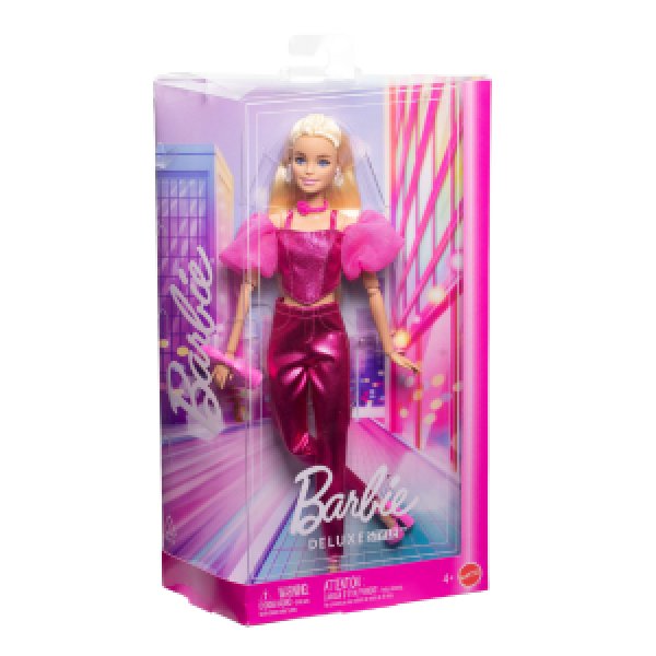 JFP40 Papusa Barbie Fashionista in costum roz lucios