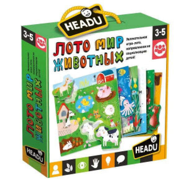 Joc de masa Headu Lotto Мир животных