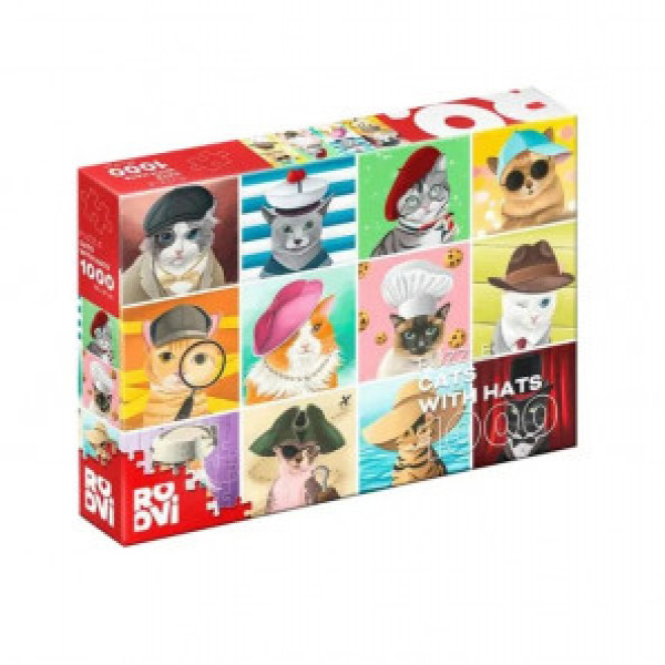 Puzzle 1000 piese Pisici cu palarii 79459