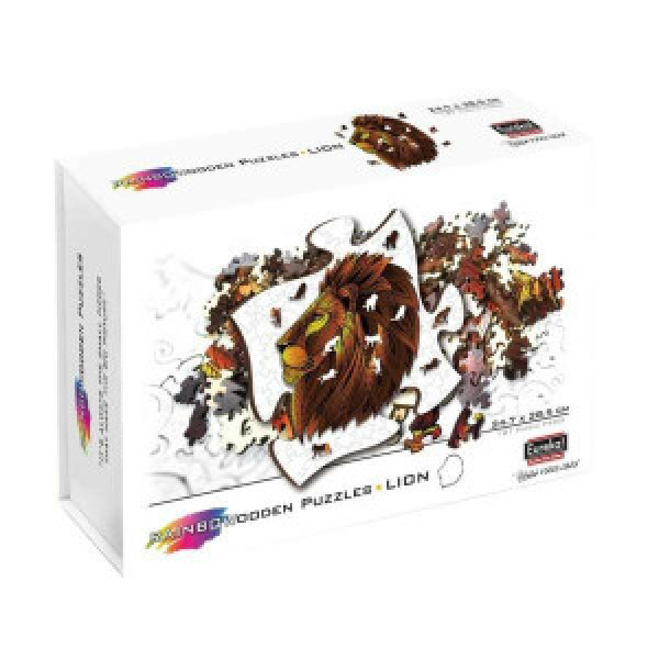 Puzzle din lemn multicolorat - Leu, 121 piese