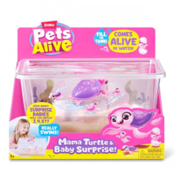 Pets Alive -  Set de joaca interactiv, Mama Testoasa si puii sai