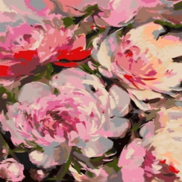 Pictura pe numere Нежные пионы, 40*50 см., SANTI_954381