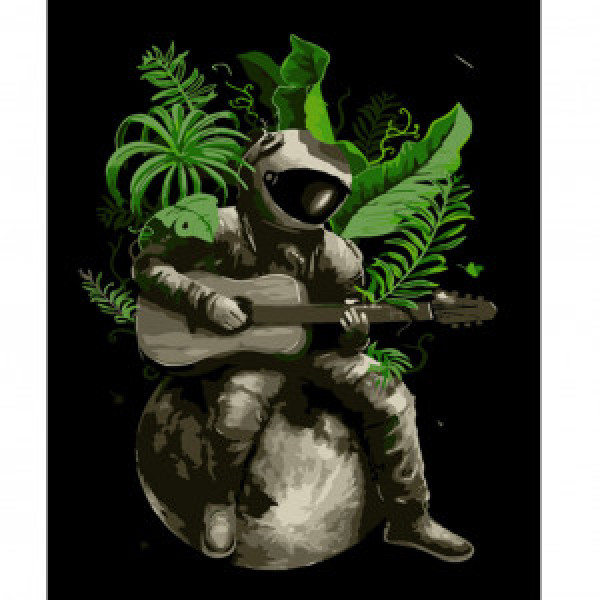 Pictura pe numere (DY308) Cosmonaut cu o chitara 40х50 см